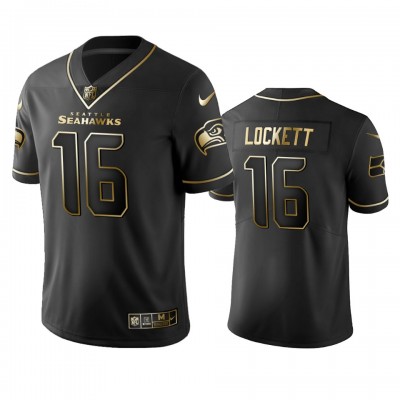 Seattle Seahawks #16 Tyler Lockett Men's Stitched NFL Vapor Untouchable Limited Black Golden Jersey Men's